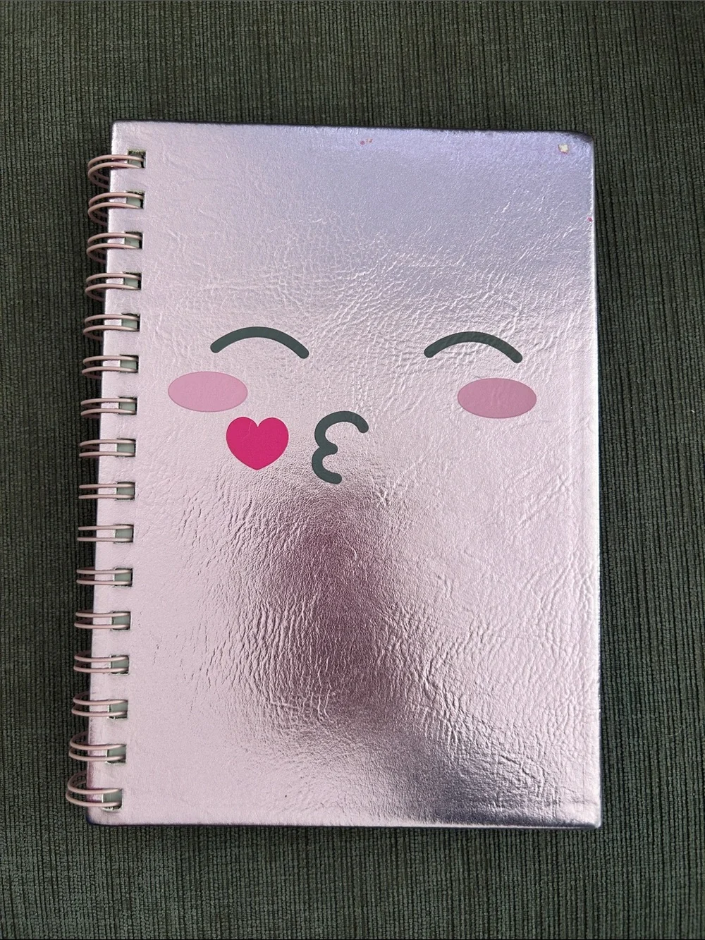 Spiral lined Emoji notebook soft faux leather cover NEW